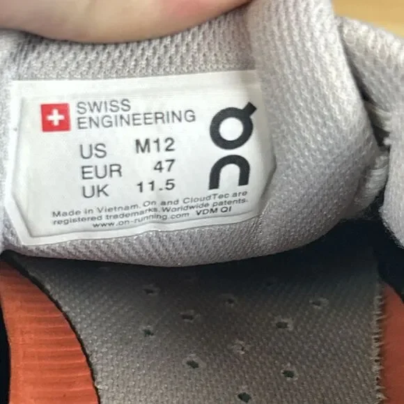 On Cloudflow Mens Size 12 Blue Gray Orange Athletic Running Shoes Sneakers - Picture 11 of 11